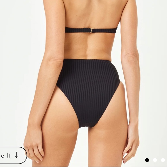 L*Space Savannah Black Ribbed Bikini Bottom NWT - Picture 3 of 4